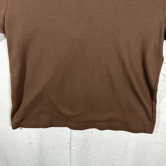 CJ Banks Womens Short Sleeve Top Blouse Brown V Neck Pullover Plus Size X - Picture 9 of 12